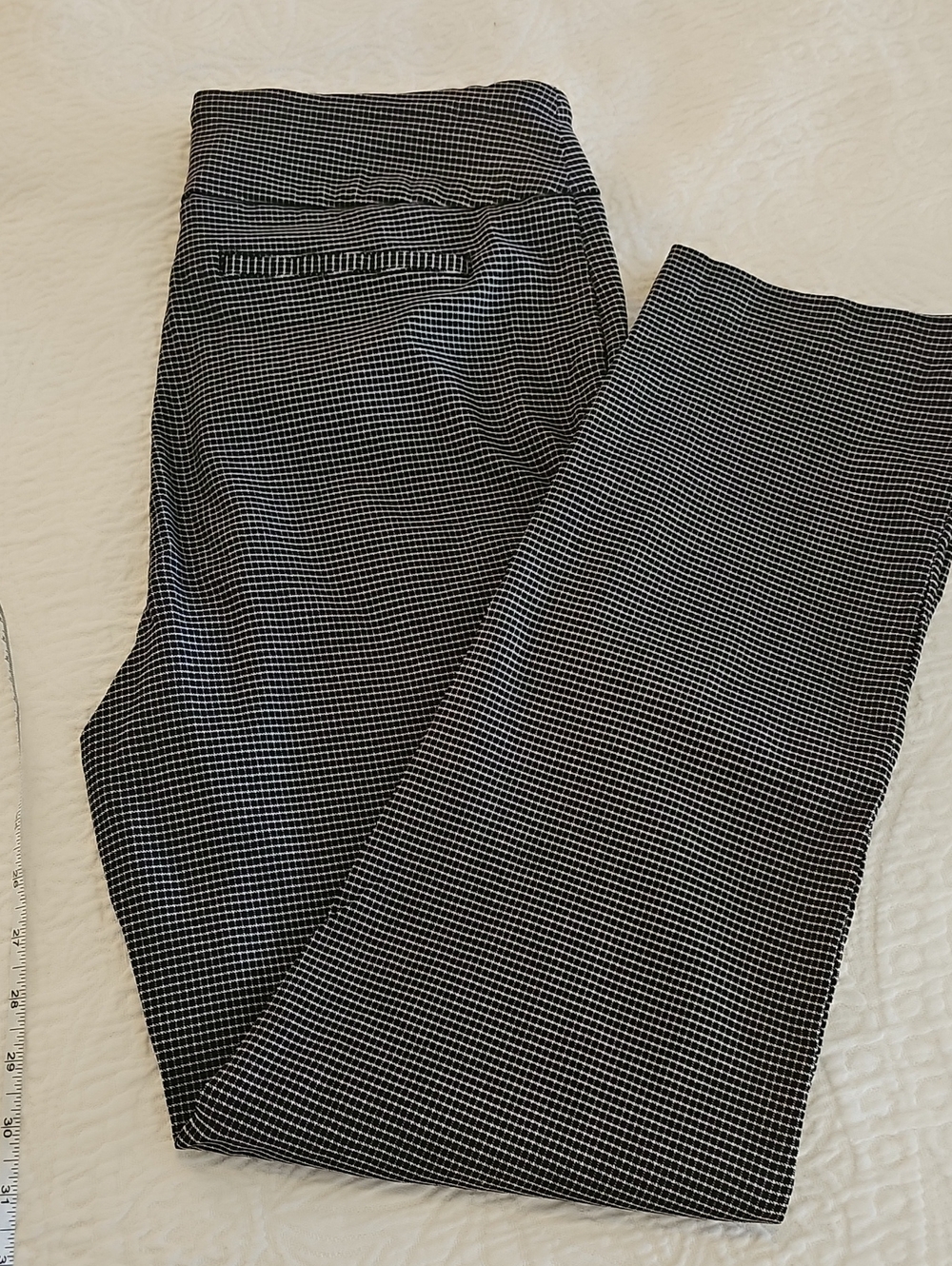 Hilary Radley Black & White Micro-Check Chinos